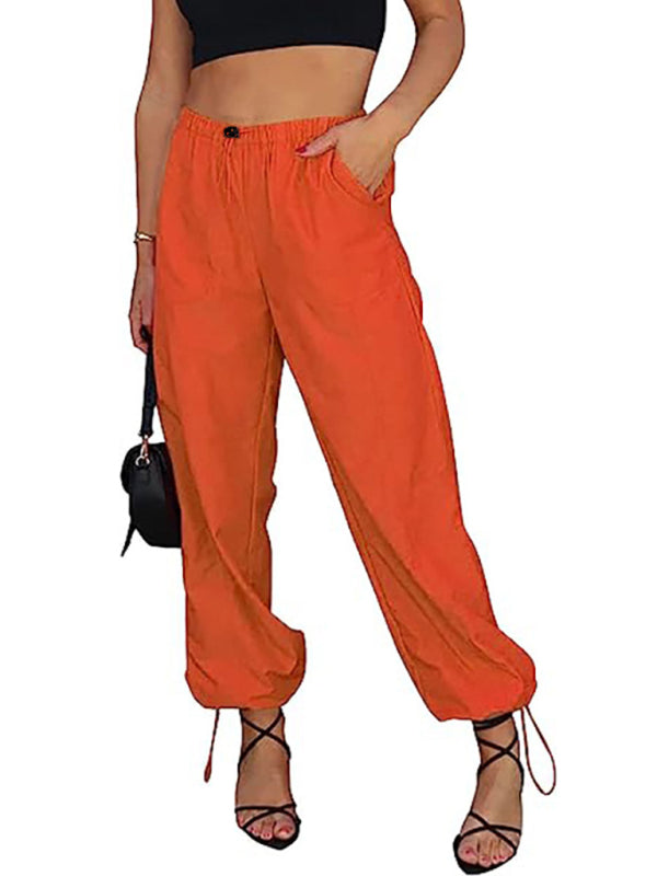 Pants- Women Solid Parachute Trousers Pants- - IndioGear Fashion and Gear