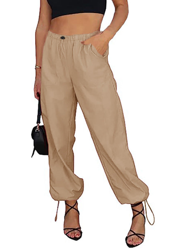 Pants- Women Solid Parachute Trousers Pants- - IndioGear Fashion and Gear