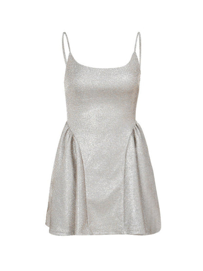 Party Dresses- Birthday Couture Sleeveless Glitter Mini Dress for Festive Parties- - IndioGear Clothing and Gear