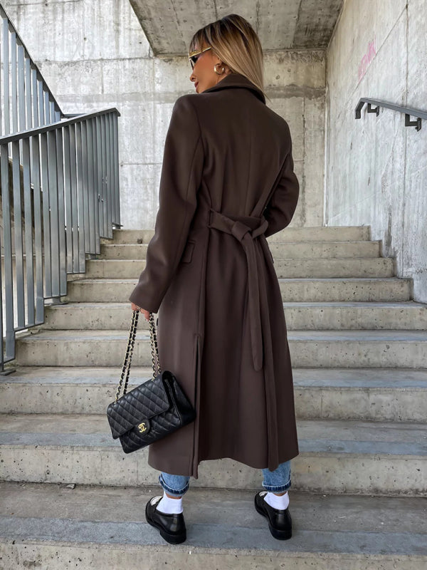 Double-Breasted Trench Coat for Fall-Winter