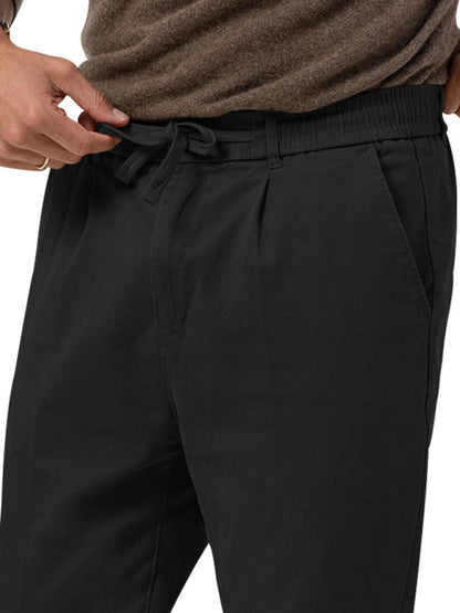 Pantalon crayon décontracté classique pour hommes en couleurs unies