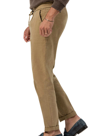 Classic Men’s Casual Pencil Pants in Solid Colors