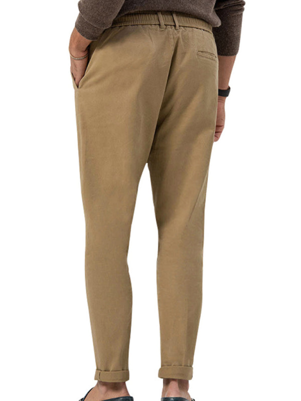 Pantalon crayon décontracté classique pour hommes en couleurs unies