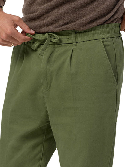 Pantalon crayon décontracté classique pour hommes en couleurs unies