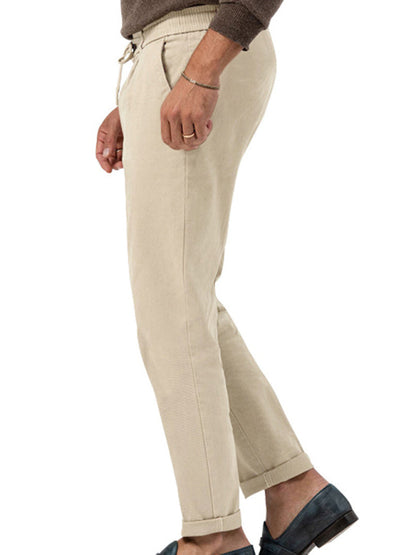 Classic Men’s Casual Pencil Pants in Solid Colors