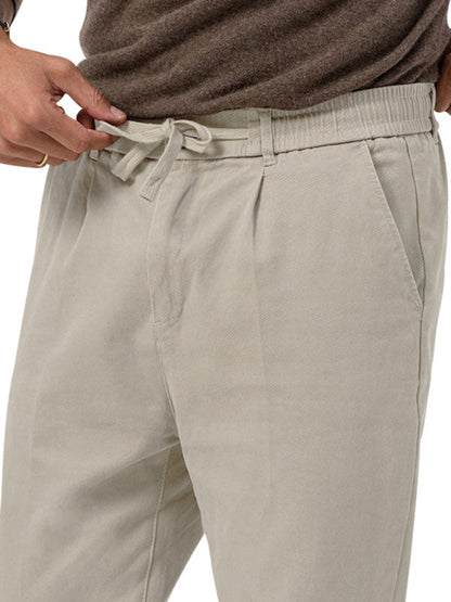 Classic Men’s Casual Pencil Pants in Solid Colors