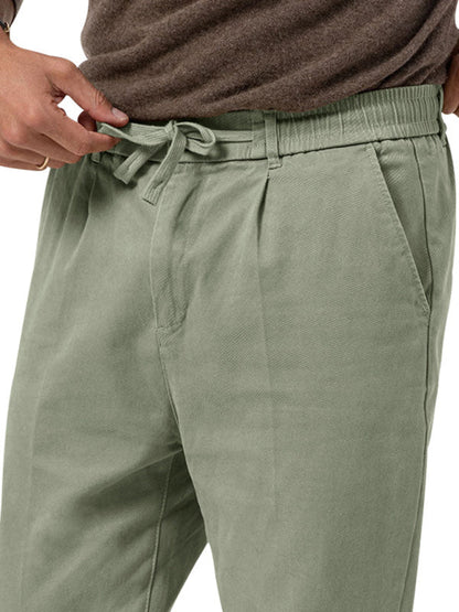 Pantalon crayon décontracté classique pour hommes en couleurs unies