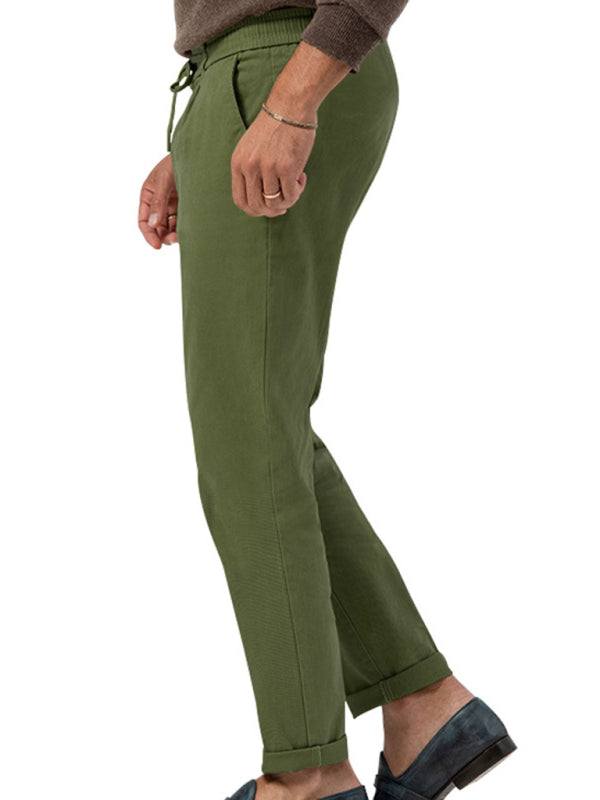 Classic Men’s Casual Pencil Pants in Solid Colors