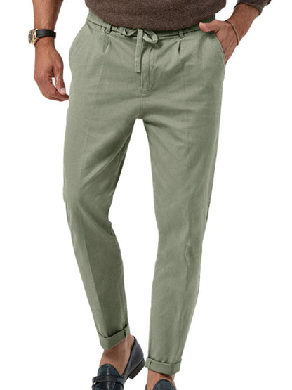 Classic Men’s Casual Pencil Pants in Solid Colors