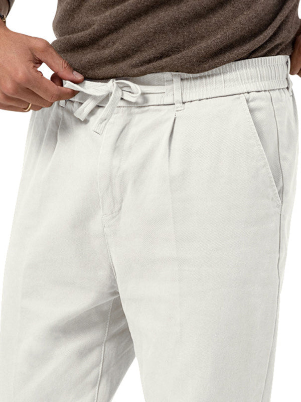 Pantalon crayon décontracté classique pour hommes en couleurs unies