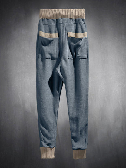 Men’s Knit Patched Jogger Pencil Pants - Casual Sweatpants