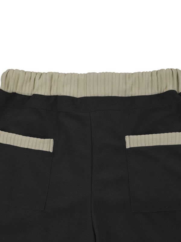 Pantalon crayon de jogging patché en tricot pour hommes - Pantalon de survêtement décontracté