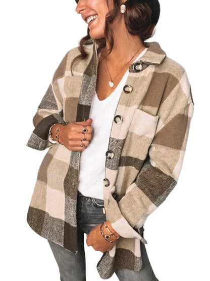 Plaid Jackets- Fall- Winter Plaid Jacket - Shirt Shacket- - IndioGear Fashion and Gear