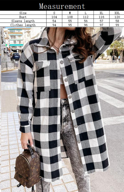 Plaid Jackets- Plaid Long Shirt Jacket- - IndioGear Fashion and Gear