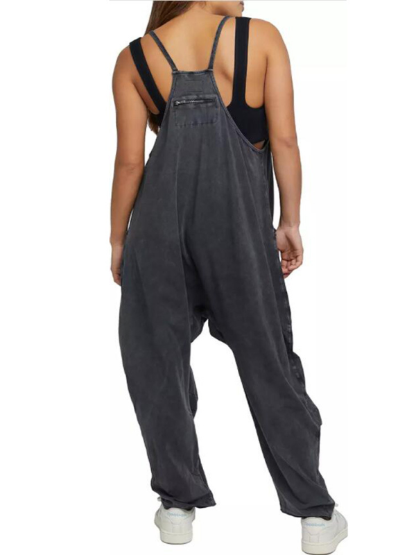 Playsuits- Solid Baggy Bib Overalls with Handy Pockets - Everyday Playsuit- - IndioGear Fashion and Gear