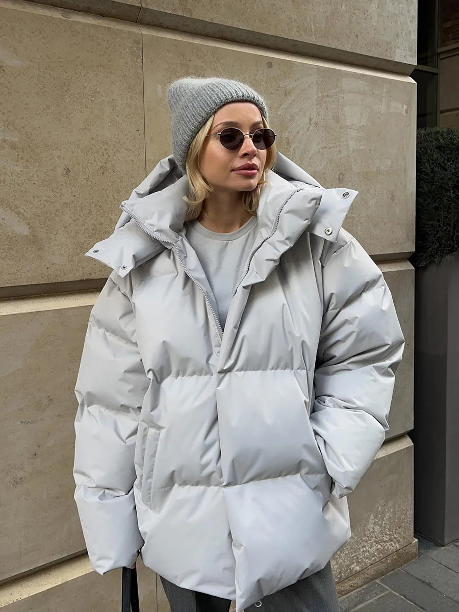 Puffer Jackets- Hooded Thick Puffer Jacket for Winter Festivities- - IndioGear Clothing and Gear