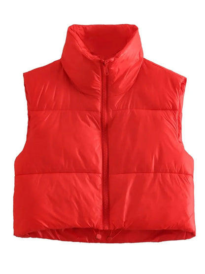 Puffer Jackets- Thick Zip-Up Puffer Vest Jacket for Winter Sports- Red- IndioGear Clothing and Gear