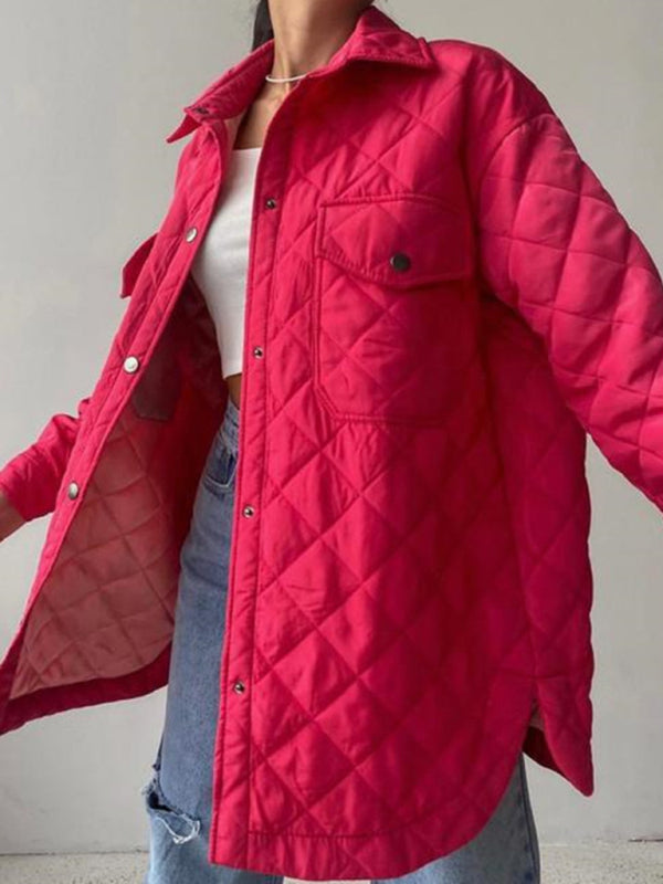 Quilted Jackets- Winter Cotton Longline Tie-Belt Coat Quilted Jacket- - IndioGear Clothing and Gear