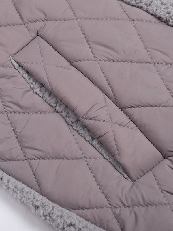 Quilted Jackets- Winter Zip-Up Fluffy Plush Quilted Jacket- - IndioGear Clothing and Gear