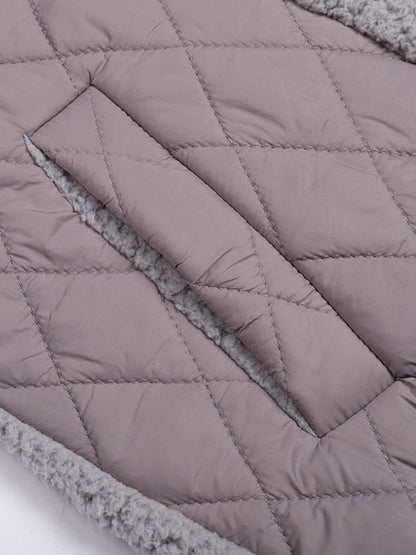 Quilted Jackets- Winter Zip-Up Fluffy Plush Quilted Jacket- - IndioGear Clothing and Gear