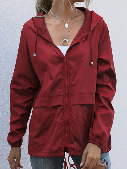 Raicoats- Waterproof Hooded Raincoat Jacket for Adventurous Hiking- Wine Red- IndioGear Clothing and Gear