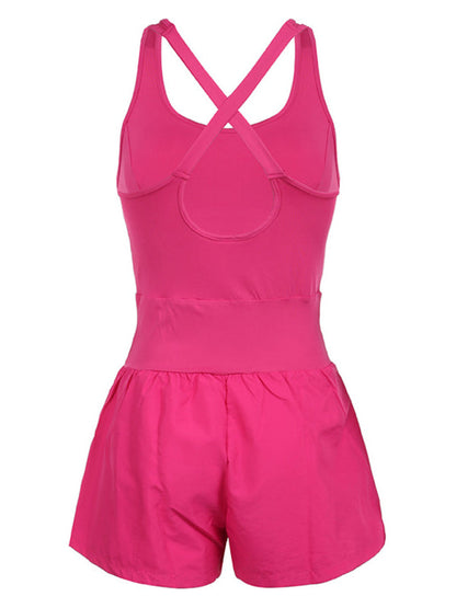 Rompers- Sleeveless Romper | Summer Sporty Playsuit- - IndioGear Fashion and Gear