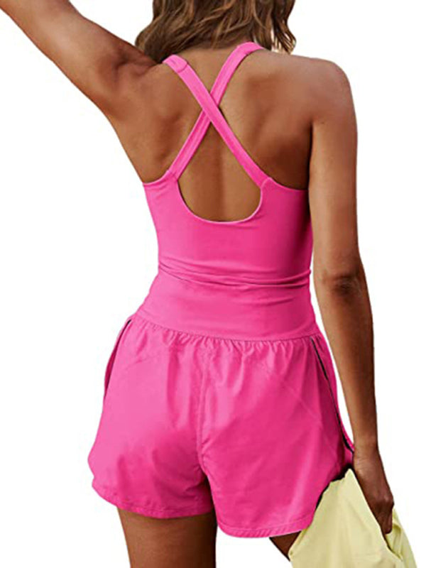 Rompers- Sleeveless Romper | Summer Sporty Playsuit- - IndioGear Fashion and Gear