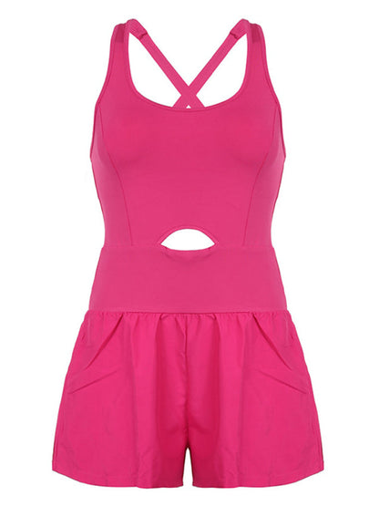 Rompers- Sleeveless Romper | Summer Sporty Playsuit- - IndioGear Fashion and Gear