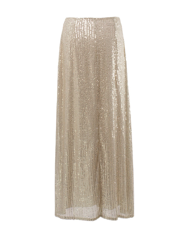 Sequined Skirt- Glitter Sequined Long Skirt- - IndioGear Clothing and Gear