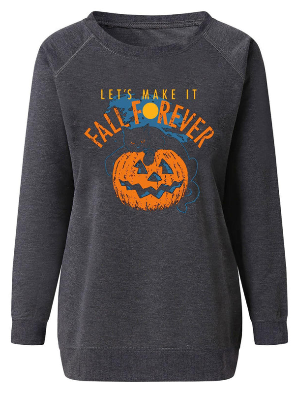 Sewatshirts- Spooky Fun: Women's Halloween Pumpkin Sweatshirt- - Pekosa Women Clothing