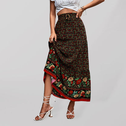 Skirt- Boho Chic Casual Floral Maxi Skirt for Women- - IndioGear Fashion and Gear