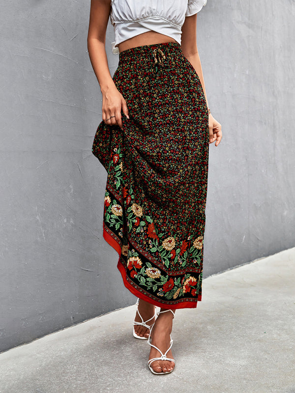 Skirt- Boho Chic Casual Floral Maxi Skirt for Women- - IndioGear Fashion and Gear