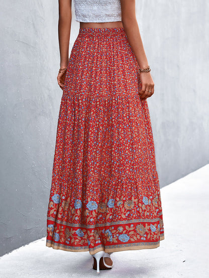 Skirt- Boho Chic Casual Floral Maxi Skirt for Women- - IndioGear Fashion and Gear