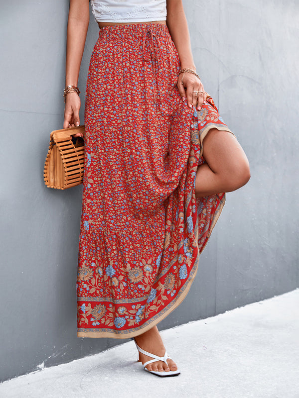 Skirt- Boho Chic Casual Floral Maxi Skirt for Women- - IndioGear Fashion and Gear