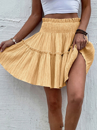 Skirt- Express Your Style: A-line Mini Skirt - Ruffle Trim & Easy Pairings- - IndioGear Fashion and Gear