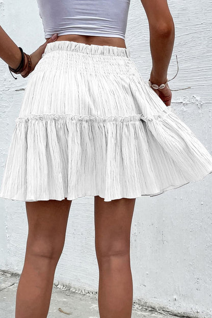 Skirt- Express Your Style: A-line Mini Skirt - Ruffle Trim & Easy Pairings- - IndioGear Fashion and Gear