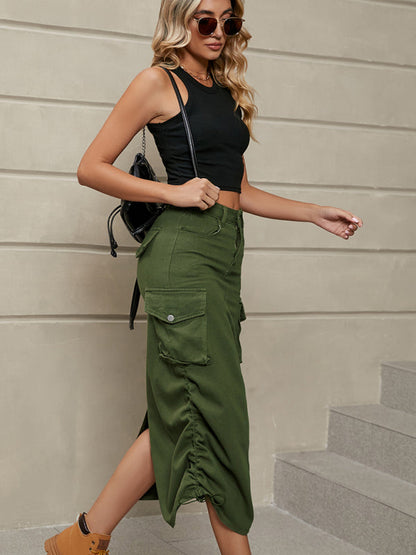 Skirt- Get Ready for Adventure with the Retro Parachute Cargo Skirt- - IndioGear Fashion and Gear