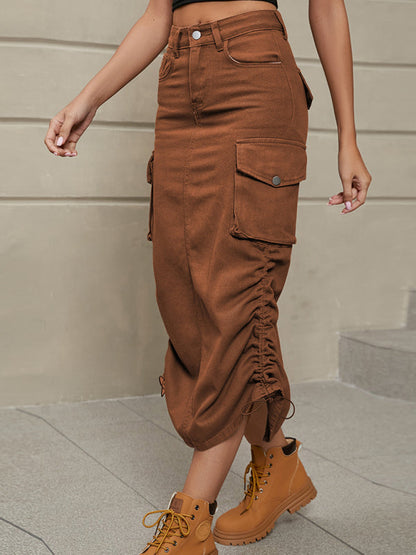 Skirt- Get Ready for Adventure with the Retro Parachute Cargo Skirt- - IndioGear Fashion and Gear