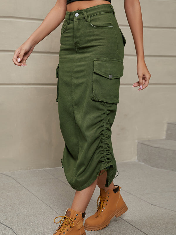 Skirt- Get Ready for Adventure with the Retro Parachute Cargo Skirt- - IndioGear Fashion and Gear