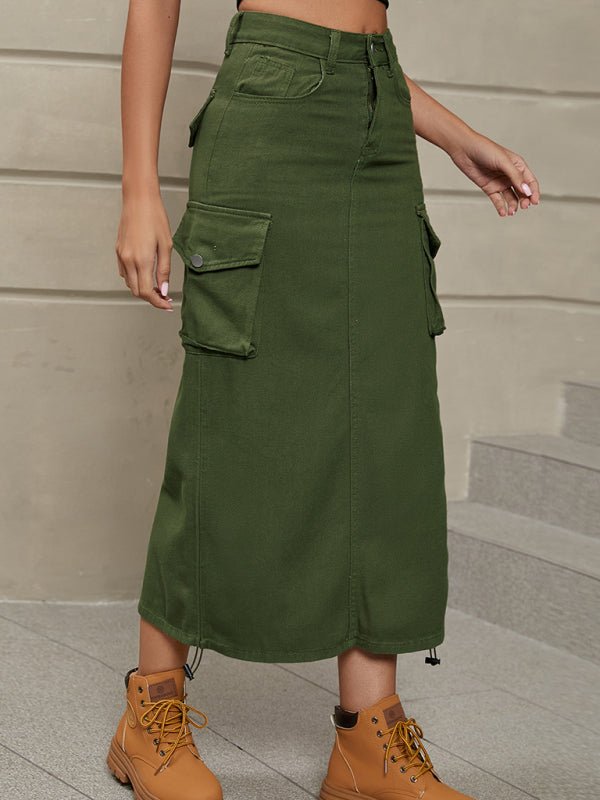 Skirt- Get Ready for Adventure with the Retro Parachute Cargo Skirt- - IndioGear Fashion and Gear