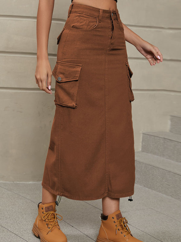 Skirt- Get Ready for Adventure with the Retro Parachute Cargo Skirt- - IndioGear Fashion and Gear