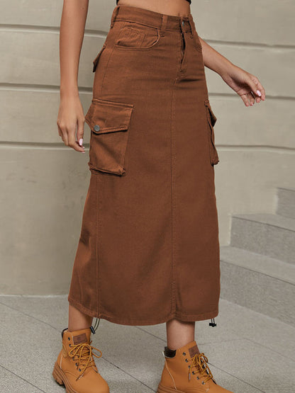 Skirt- Get Ready for Adventure with the Retro Parachute Cargo Skirt- - IndioGear Fashion and Gear