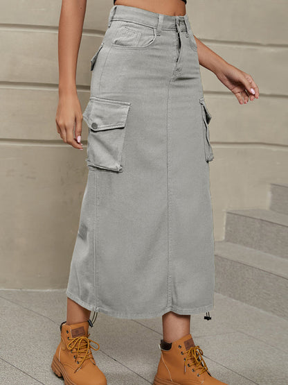 Skirt- Get Ready for Adventure with the Retro Parachute Cargo Skirt- - IndioGear Fashion and Gear