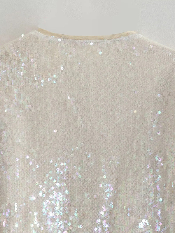 Sparkly Jackets- Glitter Sequined Zip-Up Bomber Jacket- - IndioGear Clothing and Gear