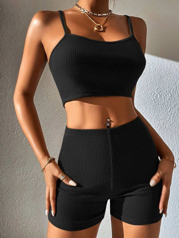 Sport Outfit- Ribbed Sport Outfit - 2 Piece Cami and Shorts- - IndioGear Fashion and Gear