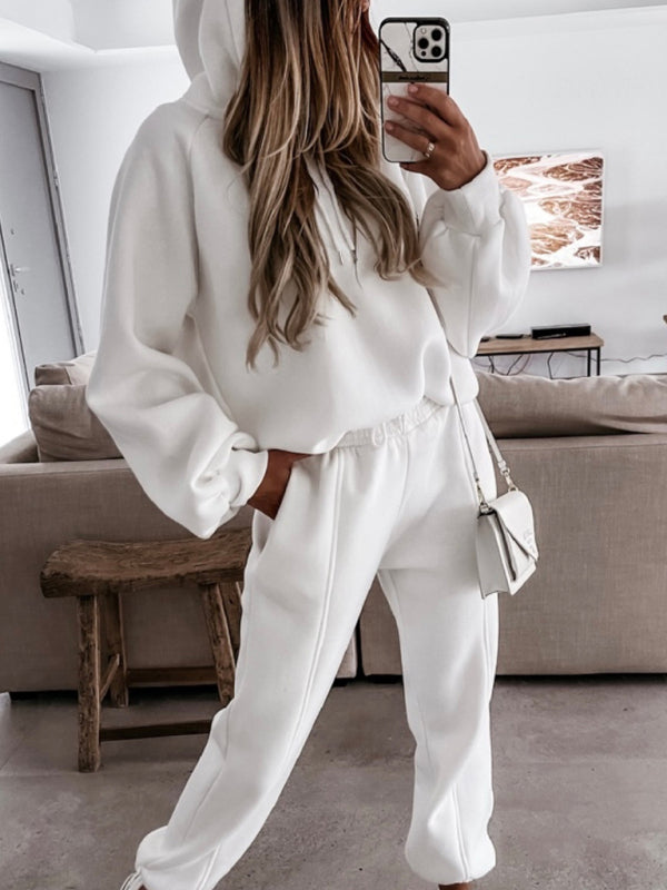 Sport Outfits- Lounge Sport Sweatpants and Hoodie in a Perfect 2-Piece Set- White- IndioGear Clothing and Gear