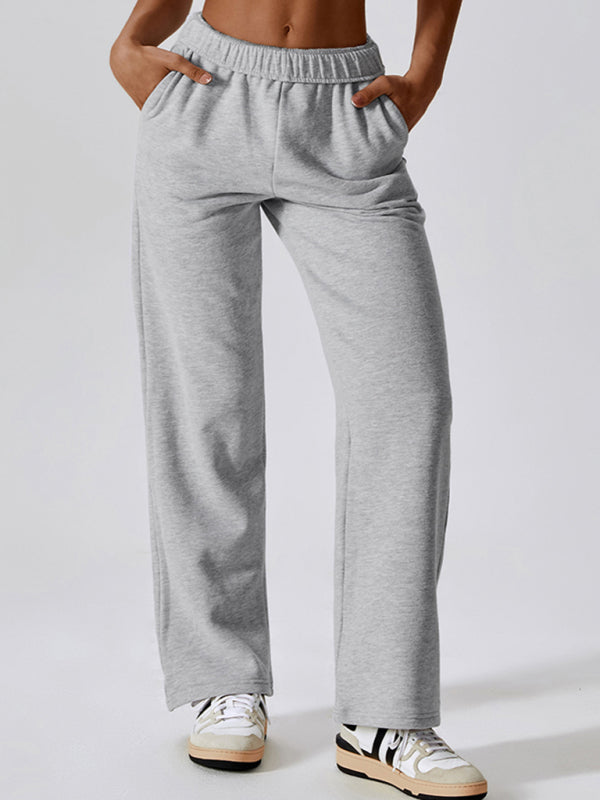 Sport Outfits- Solid Cotton Sporty Tracksuit Sweatpants- - IndioGear Clothing and Gear