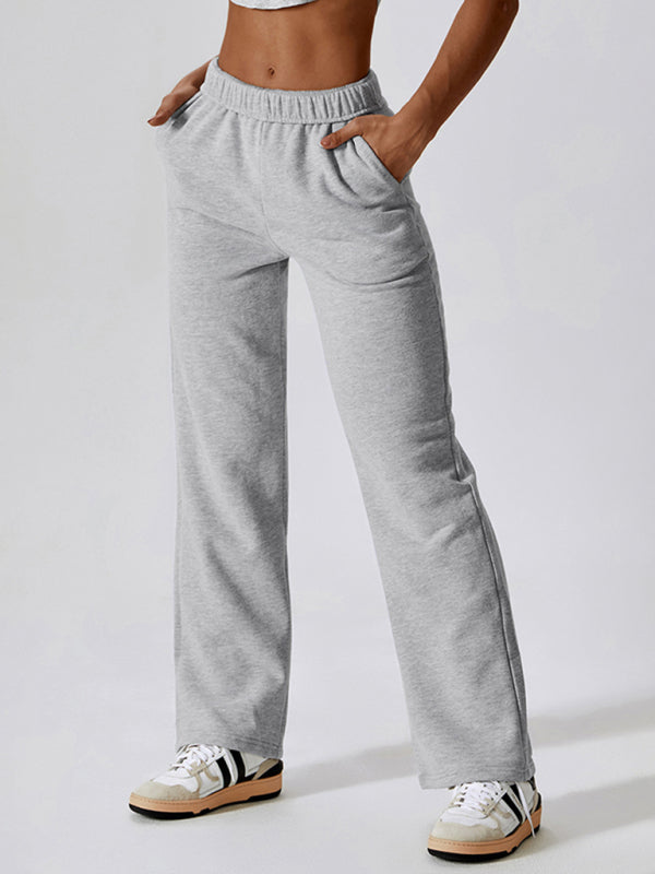 Sport Outfits- Solid Cotton Sporty Tracksuit Sweatpants- - IndioGear Clothing and Gear