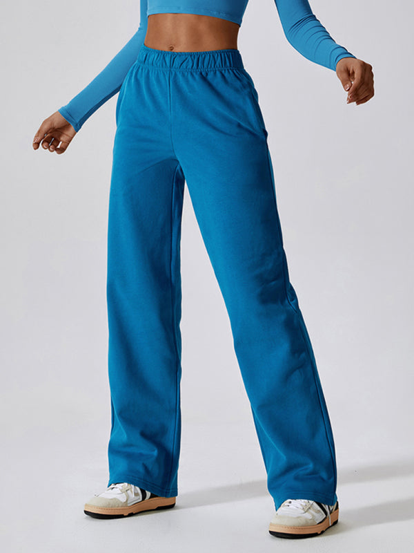 Sport Outfits- Solid Cotton Sporty Tracksuit Sweatpants- - IndioGear Clothing and Gear