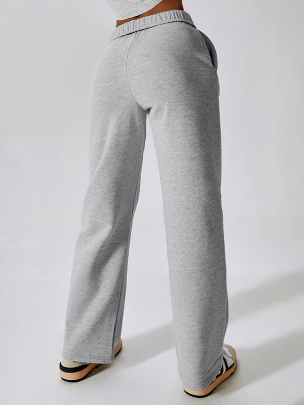 Sport Outfits- Solid Cotton Sporty Tracksuit Sweatpants- - IndioGear Clothing and Gear